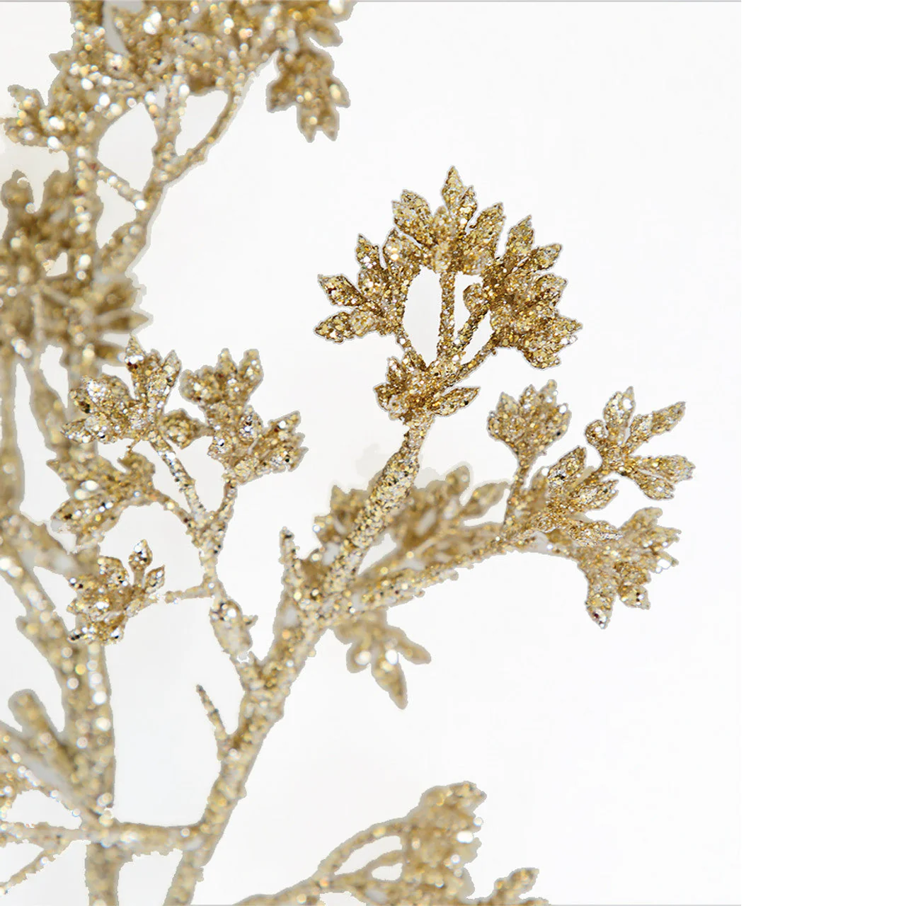 21.5" Glittered Artificial Eucalyptus Leaf Stem -Gold (Pack of 24) - Image 2