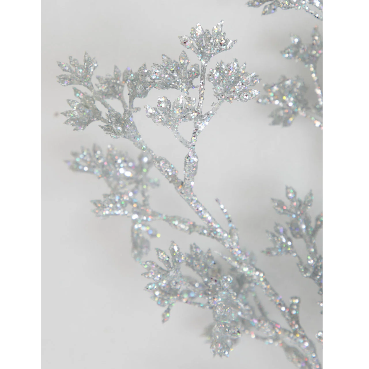 21.5" Glittered Artificial Eucalyptus Leaf Stem -Silver (Pack of 24) - Image 2