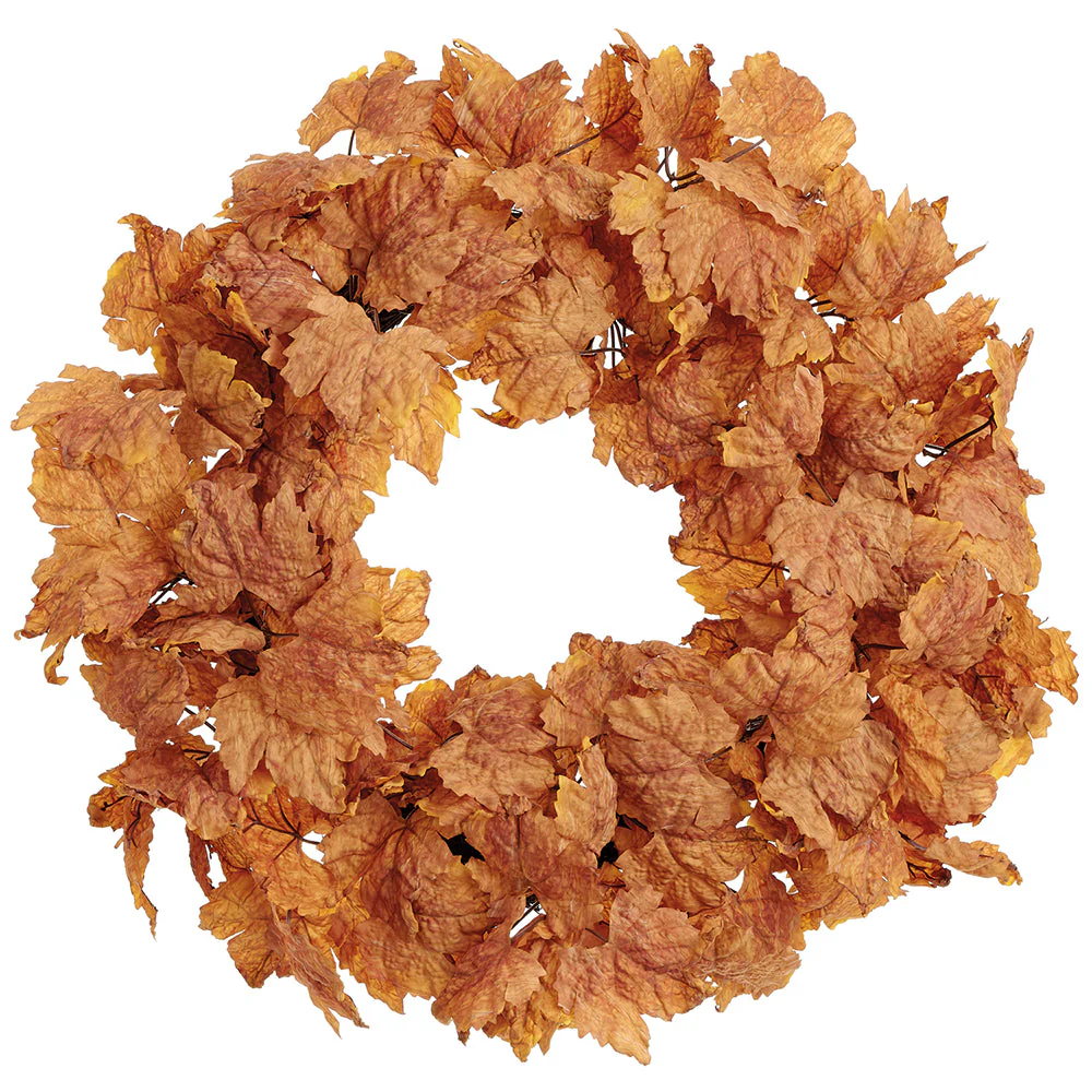 21.5" Maple Leaf Artificial Wreath -Brown (Pack of 6)