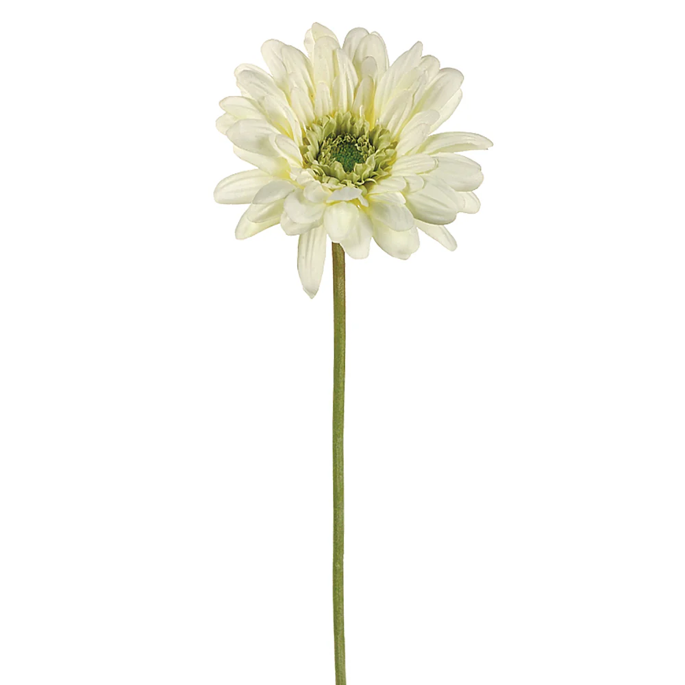 21.5" Silk Medium Gerbera Daisy Flower Spray -Cream (Pack of 12)