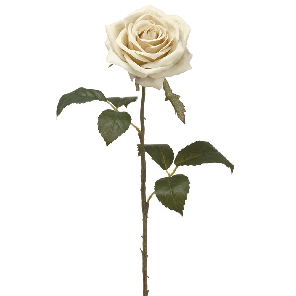 21.5" Silk Rose Flower Spray -Eggshell (Pack of 12)
