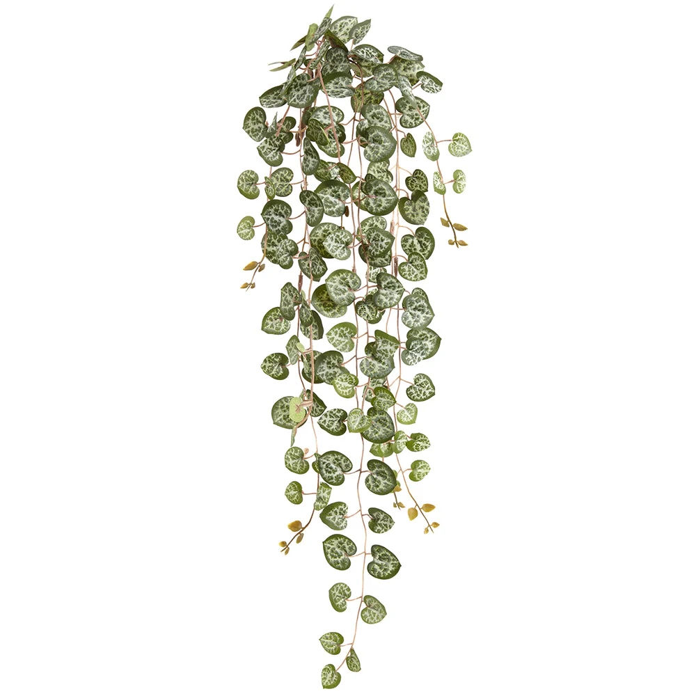 21.5" String of Hearts Leaf Silk Hanging Plant -2 Tone Green (Pack of 12)