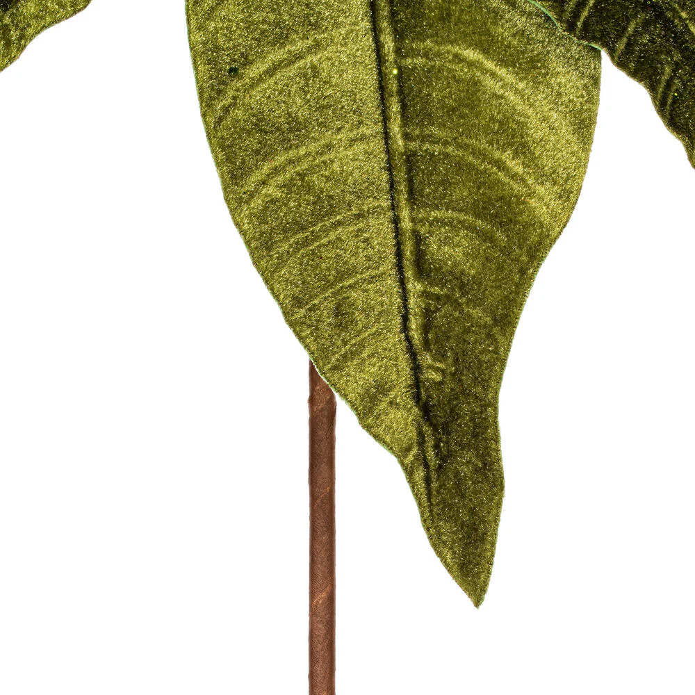 21.5"Hx18"W Artificial Poinsettia Flower Stem -Lime (Pack of 6) - Image 3