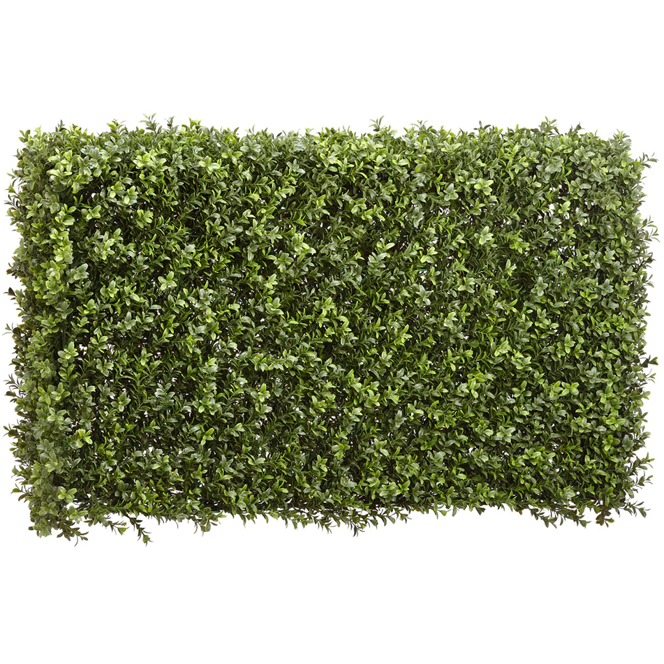 21.5"Hx37"Wx7"D Outdoor UV-Resistant Artificial Boxwood Topiary Hedge -Green