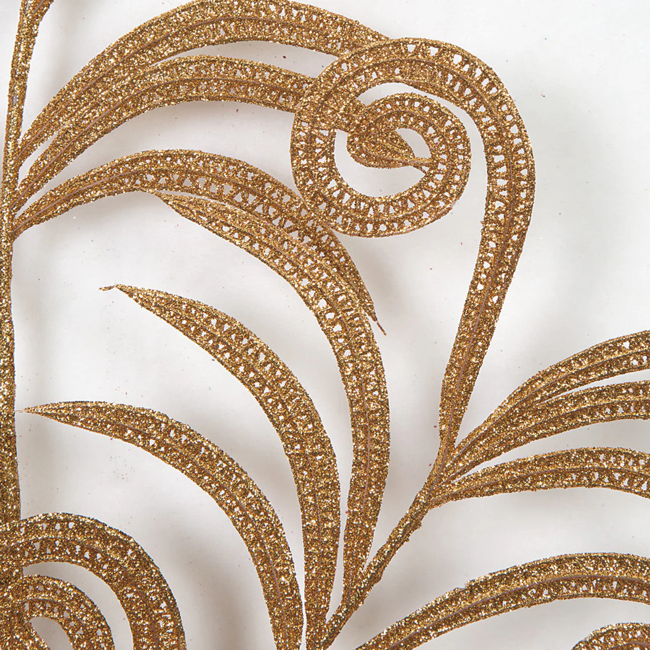 21" Glittered Artificial Peacock Leaf Stem -Copper (Pack of 12) - Image 2
