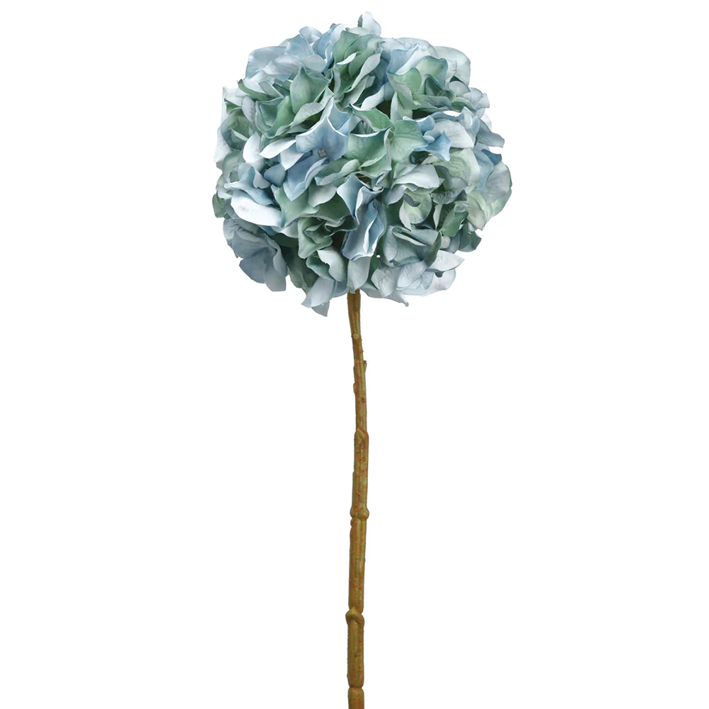 21" Hydrangea Silk Flower Stem -Aqua/Green (Pack of 12)