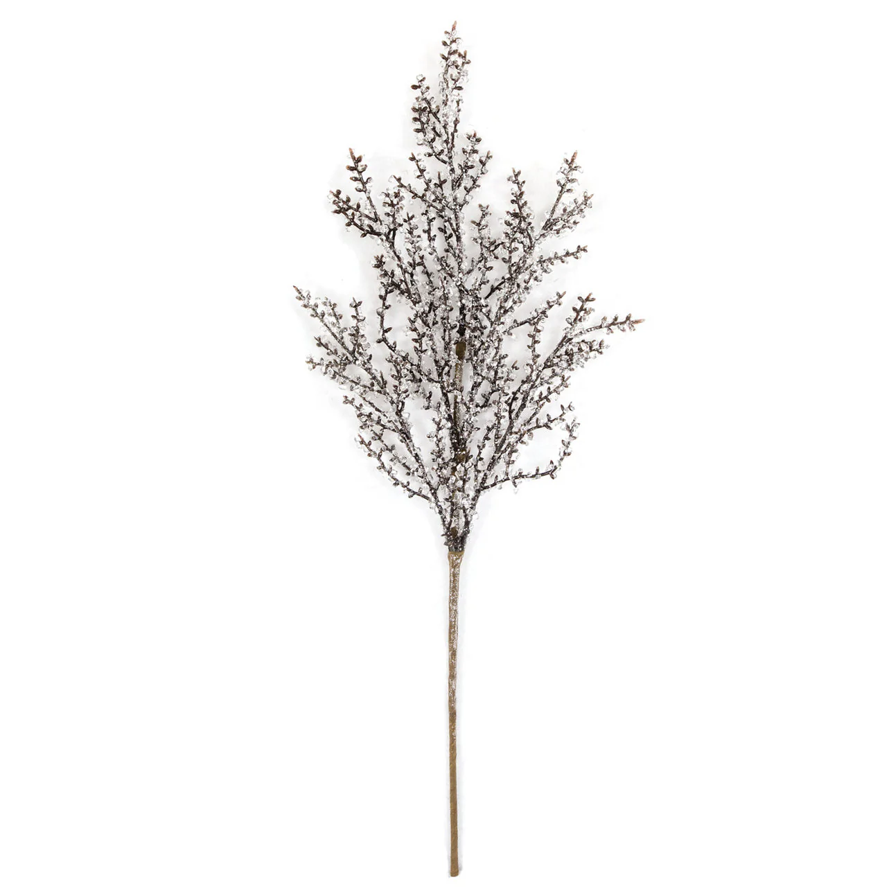 21" Iced Artificial Twig Stem -Brown/Clear (Pack of 12)