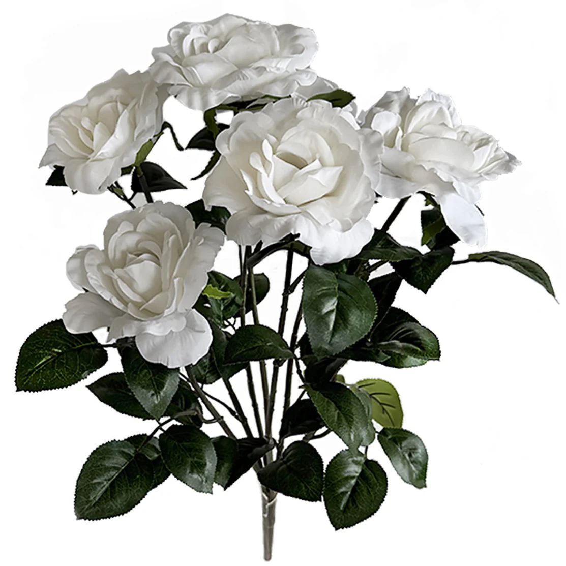 21" IFR Artificial Rose Flower Bush -White (Pack of 6)