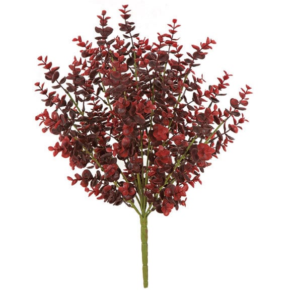 21" Outdoor UV-Proof Artificial Eucalyptus Plant -Burgundy/Wine (Pack of 6)