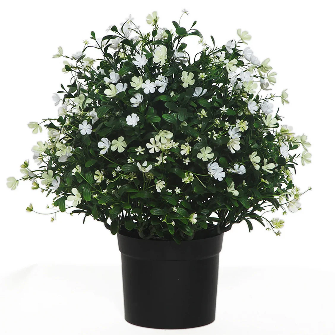 21" Outdoor UV-Resistant Artificial Baby's Breath Flower Plant w/Pot -White/Cream (Pack of 2)