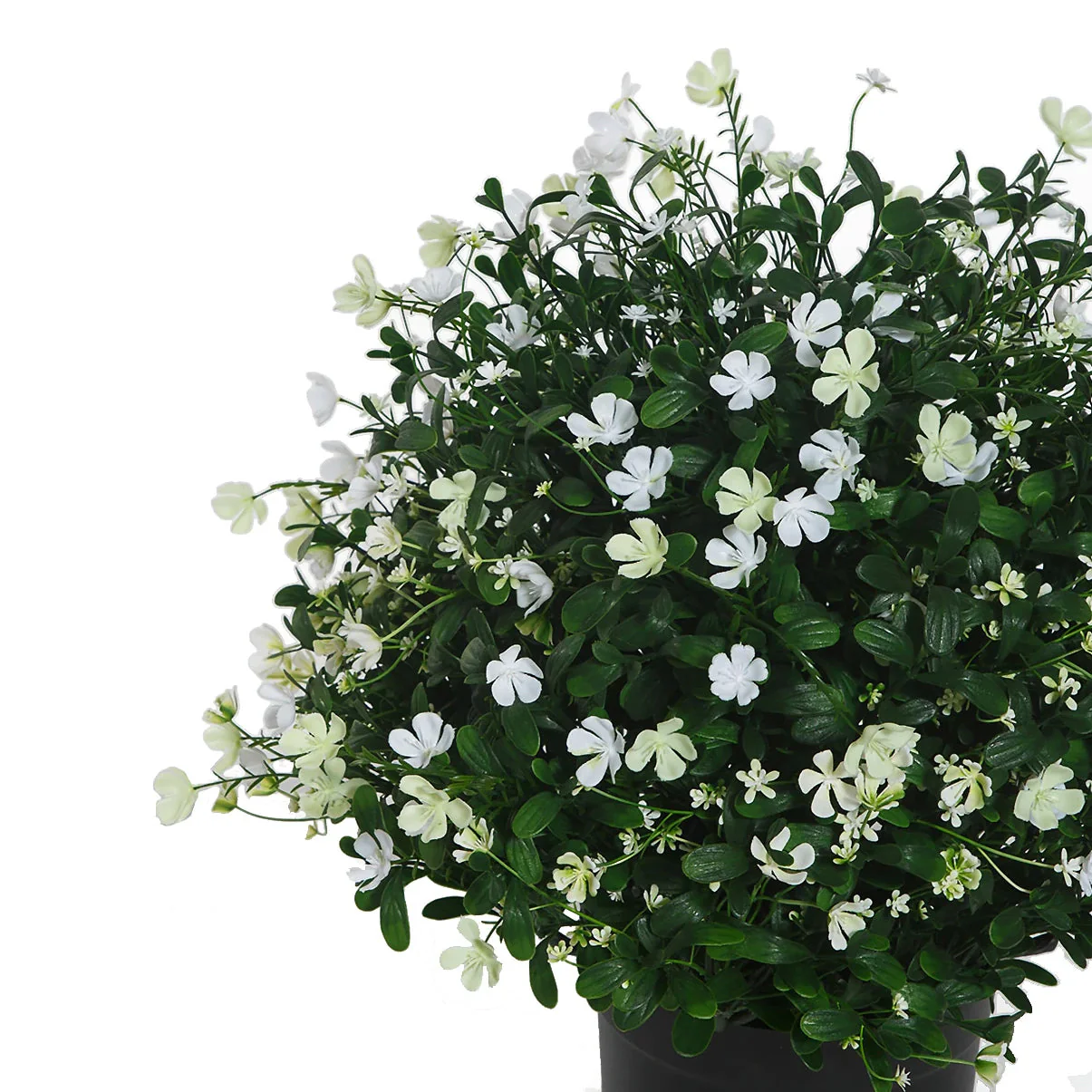 21" Outdoor UV-Resistant Artificial Baby's Breath Flower Plant w/Pot -White/Cream (Pack of 2) - Image 2