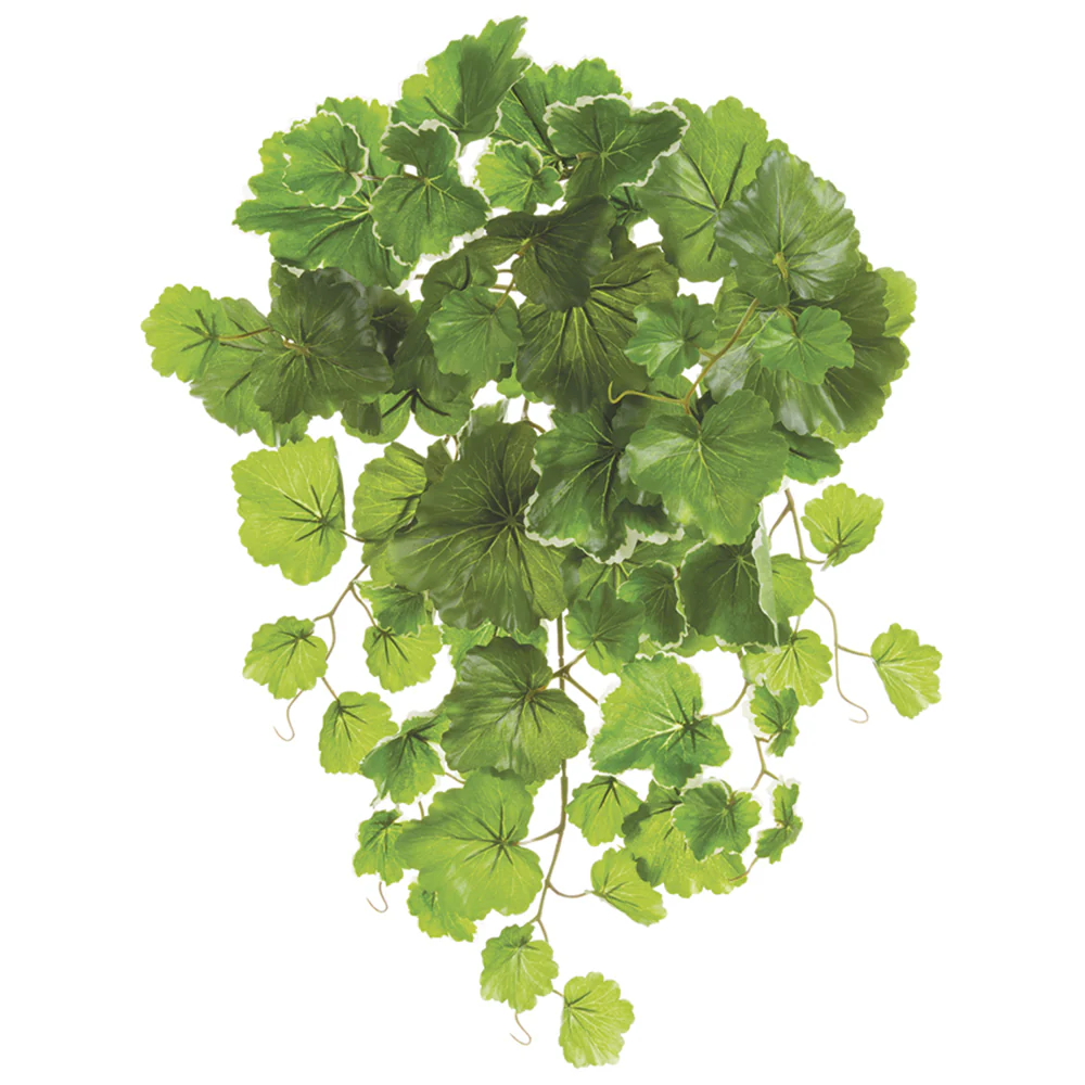 21" Outdoor UV-Resistant Artificial Geranium Leaf Hanging Plant -Variegated (Pack of 6)
