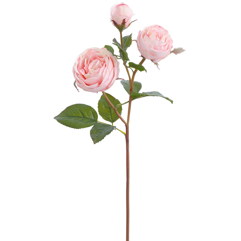 21" Real Touch Rose Silk Flower Stem -Pink (Pack of 12)