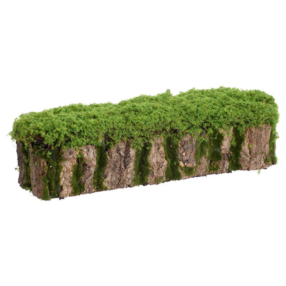 21" Rectangle Moss Stump Artificial Topiary -Green (Pack of 4)