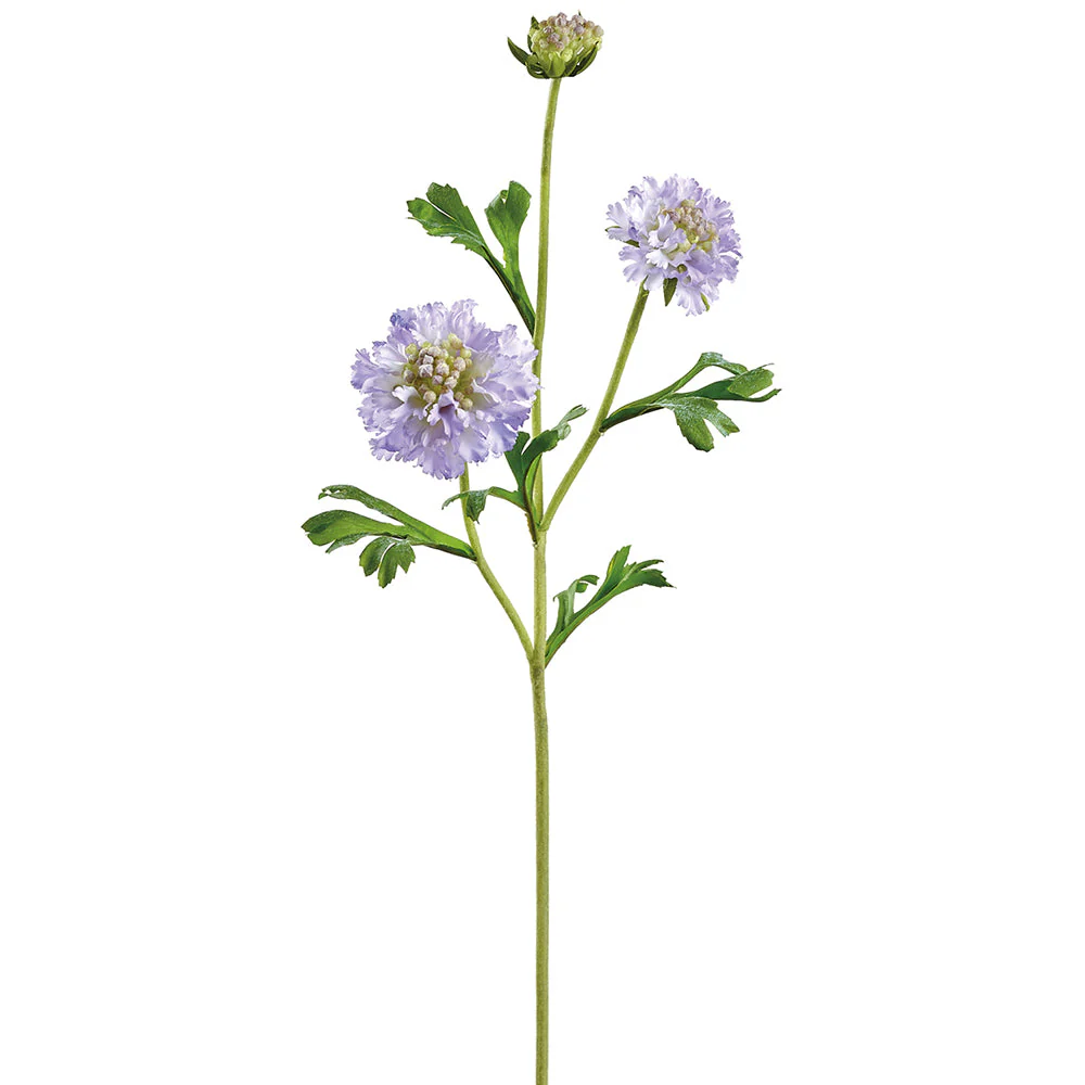 21" Scabiosa Silk Flower Stem -Lavender (Pack of 12)
