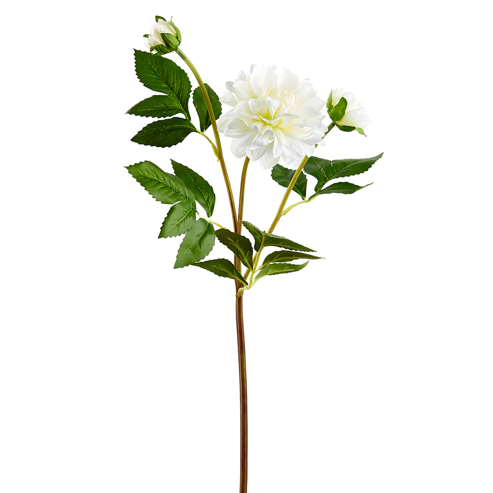 21" Silk Dahlia Flower Stem -Cream (Pack of 12)