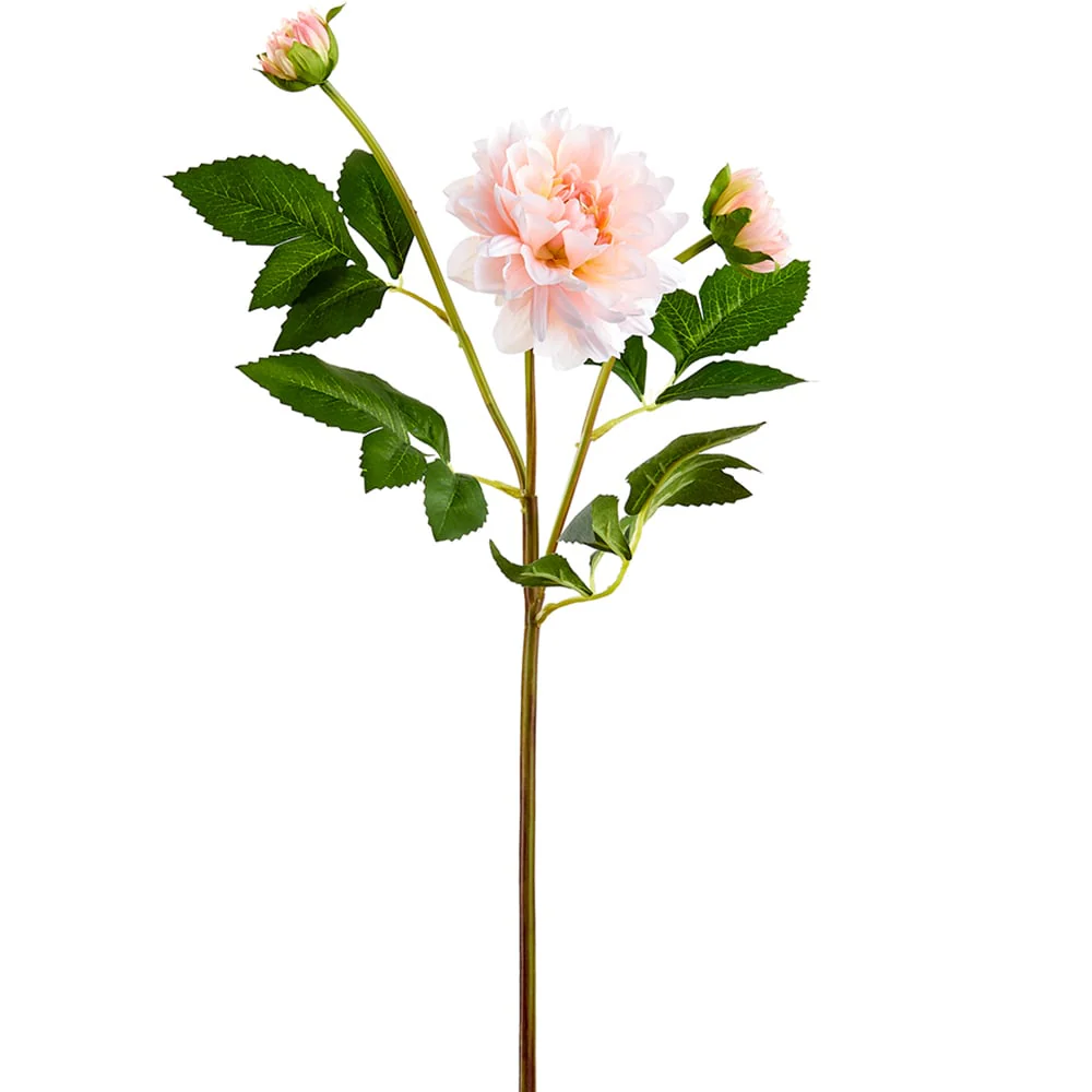 21" Silk Dahlia Flower Stem -Soft Pink (Pack of 12)