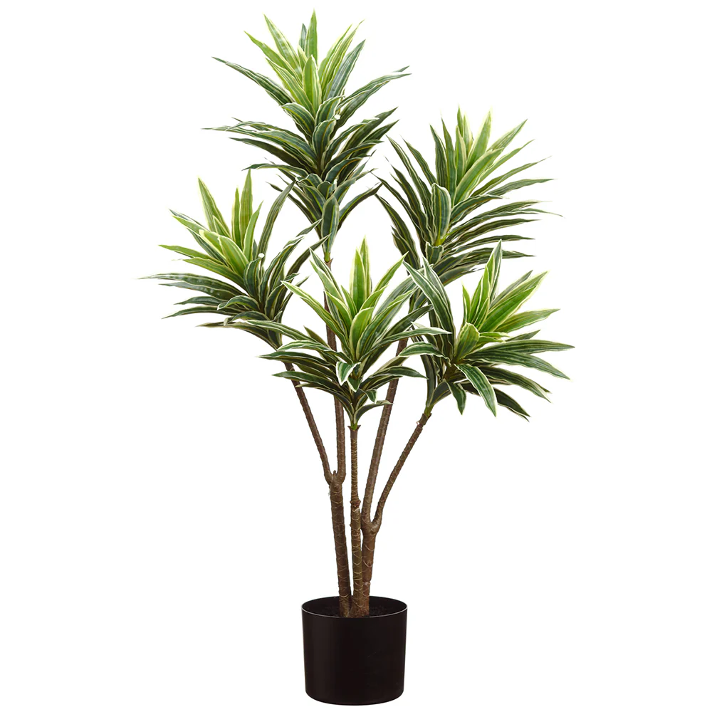 2'10" Real Touch Silk Dracaena Plant w/Plastic Pot -Green (Pack of 2)