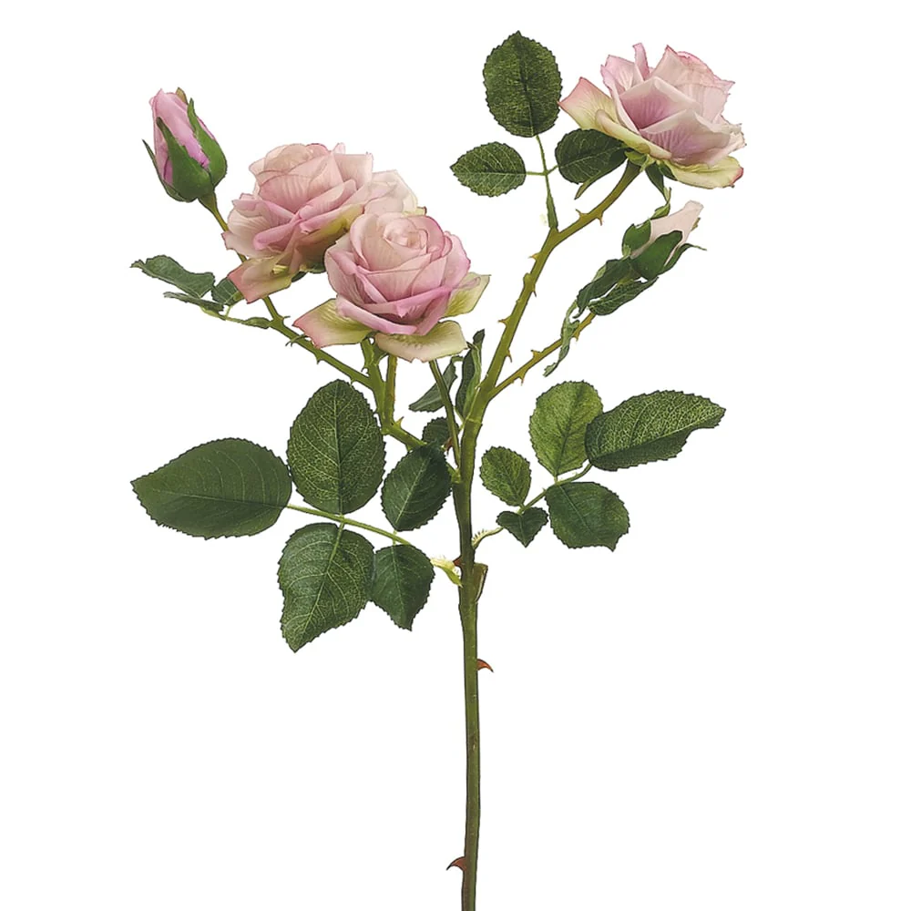 22.5" Hand-Wrapped Silk Rose Flower Spray -Lavender (Pack of 12)