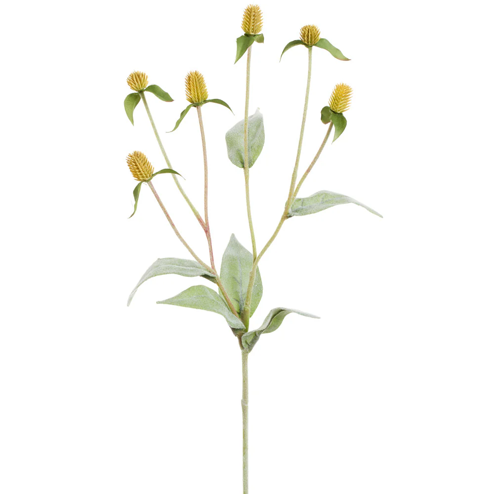 22.5" Thistle Silk Flower Stem -Yellow (Pack of 12)