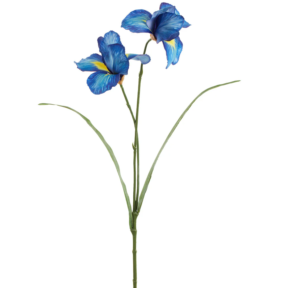 22.5" Wild Iris Silk Flower Stem -Blue (Pack of 12)