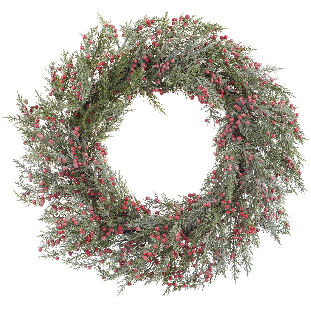 22" Artificial Mini Berry Wreath -Red (Pack of 4)