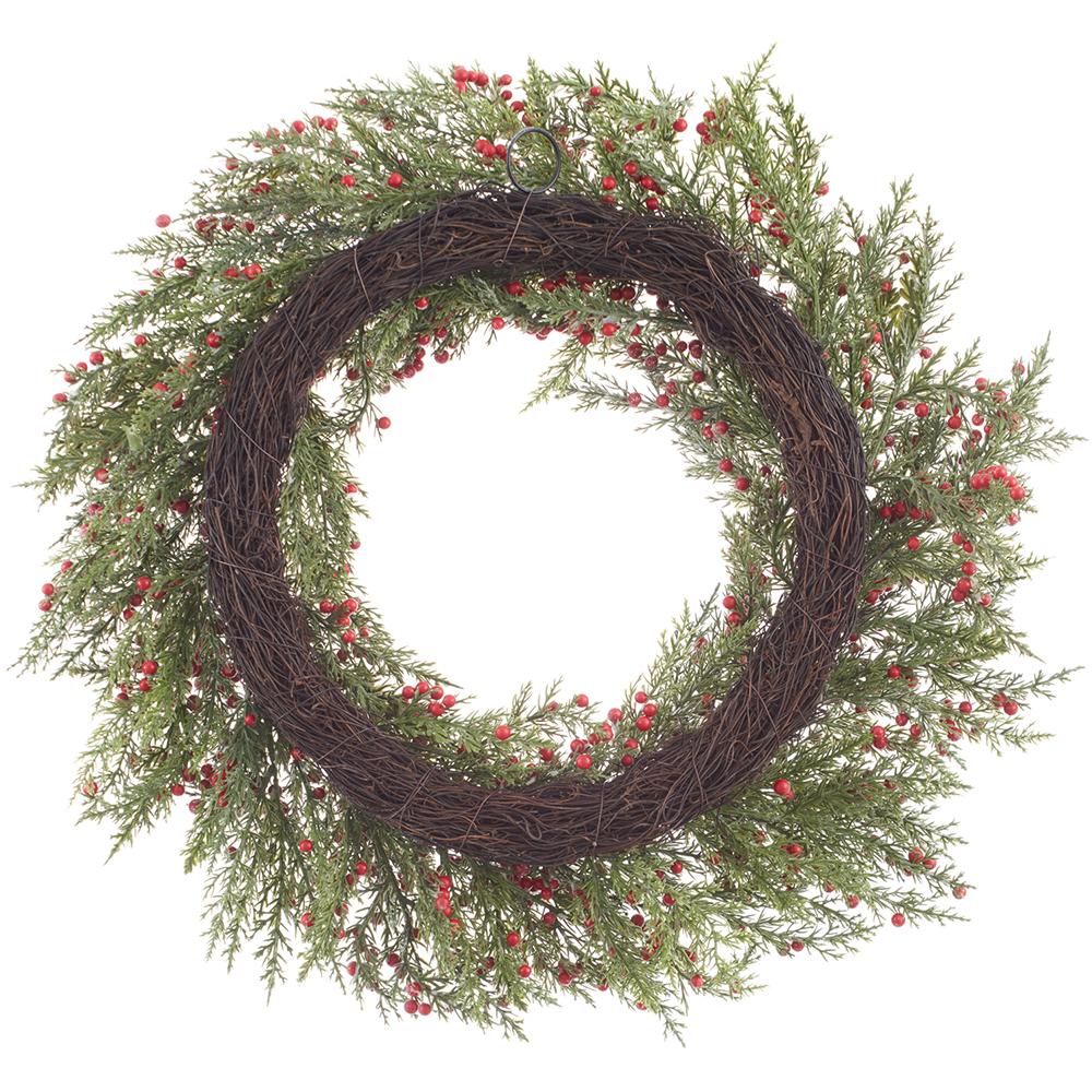 22" Artificial Mini Berry Wreath -Red (Pack of 4) - Image 2