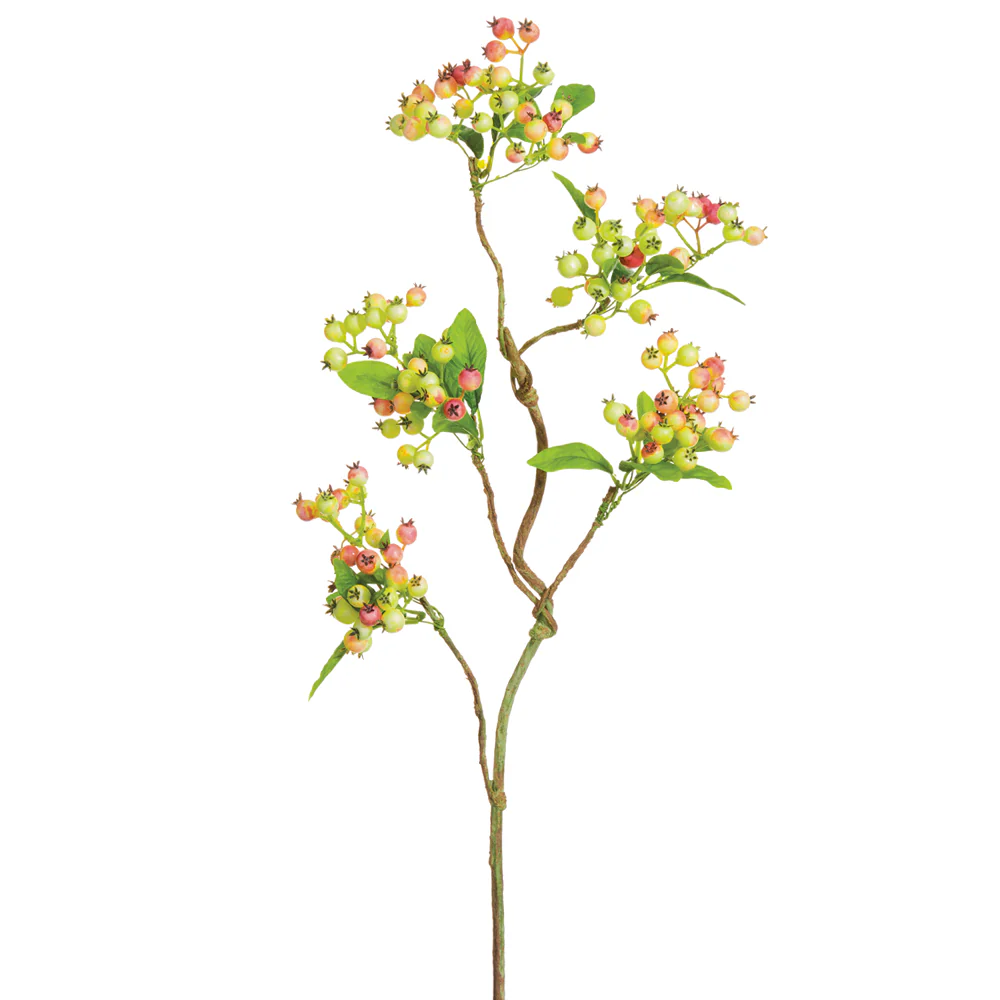 22" Berry Artificial Stem -Pink/Cream (Pack of 12)