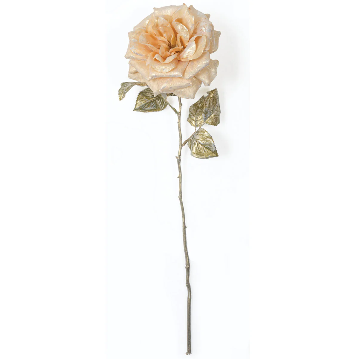 22" Brushed Silk Poinsettia Flower Stem -Peach/Gold (Pack of 12)