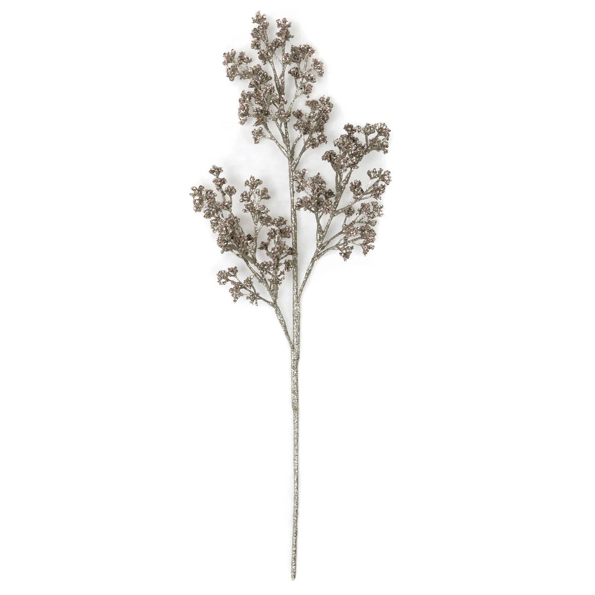 22" Glittered Berry Artificial Stem -Champagne (Pack of 12)