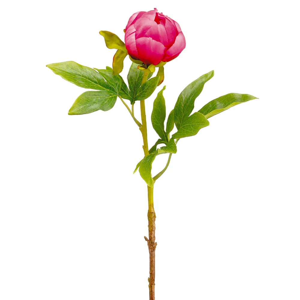 22" Hand-Wrapped Silk Peony Bud Flower Spray -Boysenberry (Pack of 24)