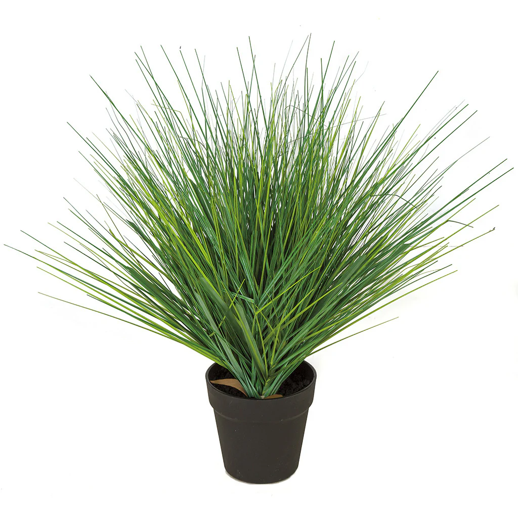 22" IFR PVC Onion Grass Artificial Plant w/Pot -2 Tone Green (Pack of 4)