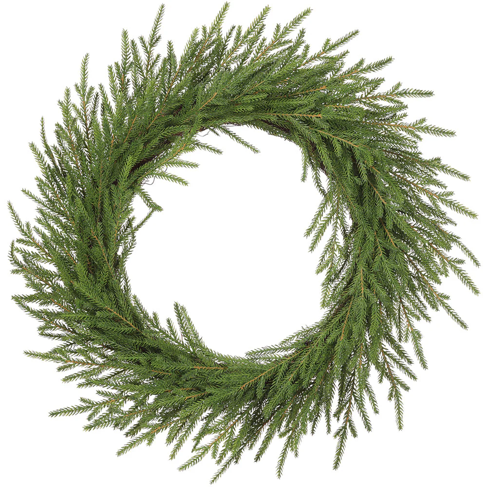 22" PE Soft-Touch Artificial Cypress Wreath -Green (Pack of 2)