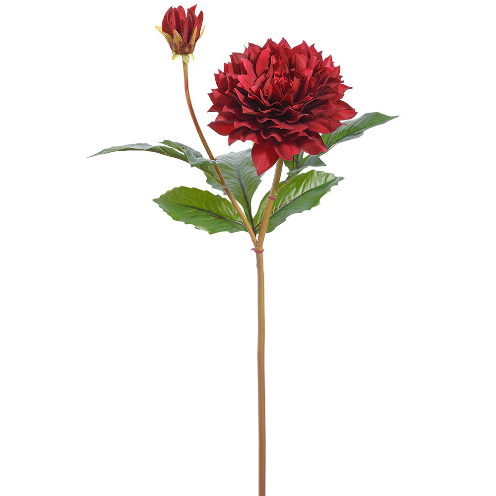 22" Real Touch Dahlia Silk Flower Stem -2 Tone Beauty (Pack of 12)