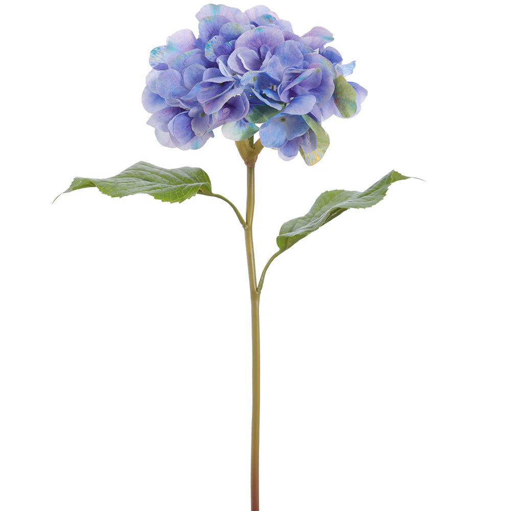 22" Real Touch Hydrangea Silk Flower Stem -Blue/Green (Pack of 12)