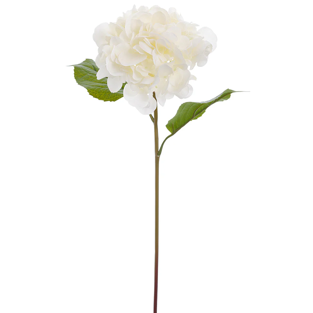 22" Real Touch Hydrangea Silk Flower Stem -Cream (Pack of 12)
