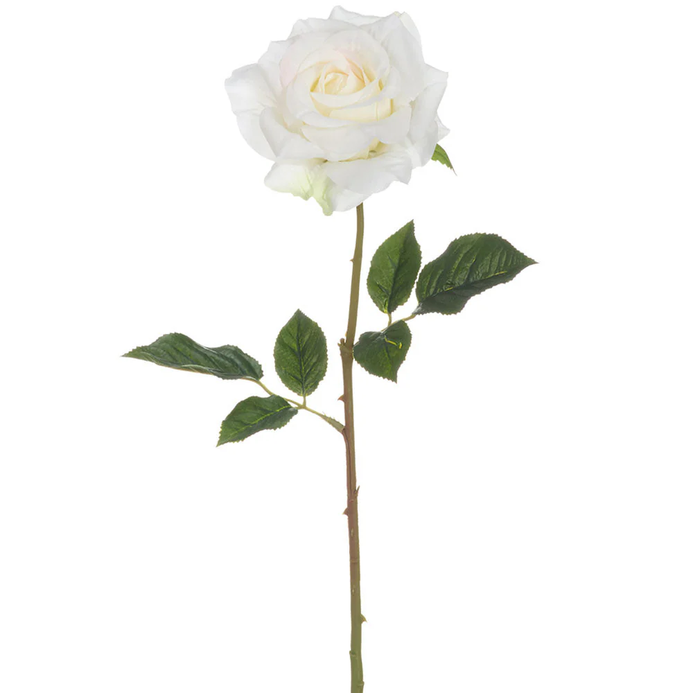 22" Real Touch Rose Silk Flower Stem -White (Pack of 12)