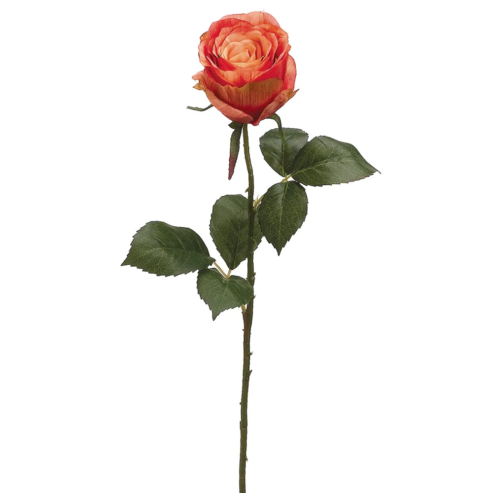 22" Silk Large Rose Bud Flower Spray -Light Coral (Pack of 12)