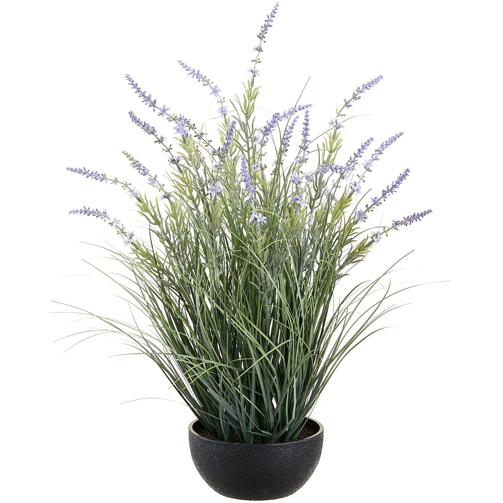 23.5" Lavender Silk Flower Arrangement w/Plastic Pot -Lavender (Pack of 4)