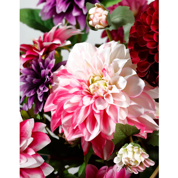 23.5" Silk Dahlia Flower Stem -Pink/Cream (Pack of 12) - Image 2