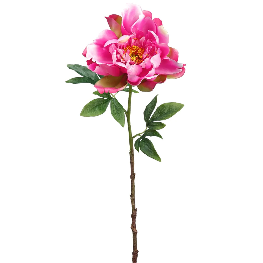 23.5" Silk Peony Flower Stem -Cerise/Pink (Pack of 12)
