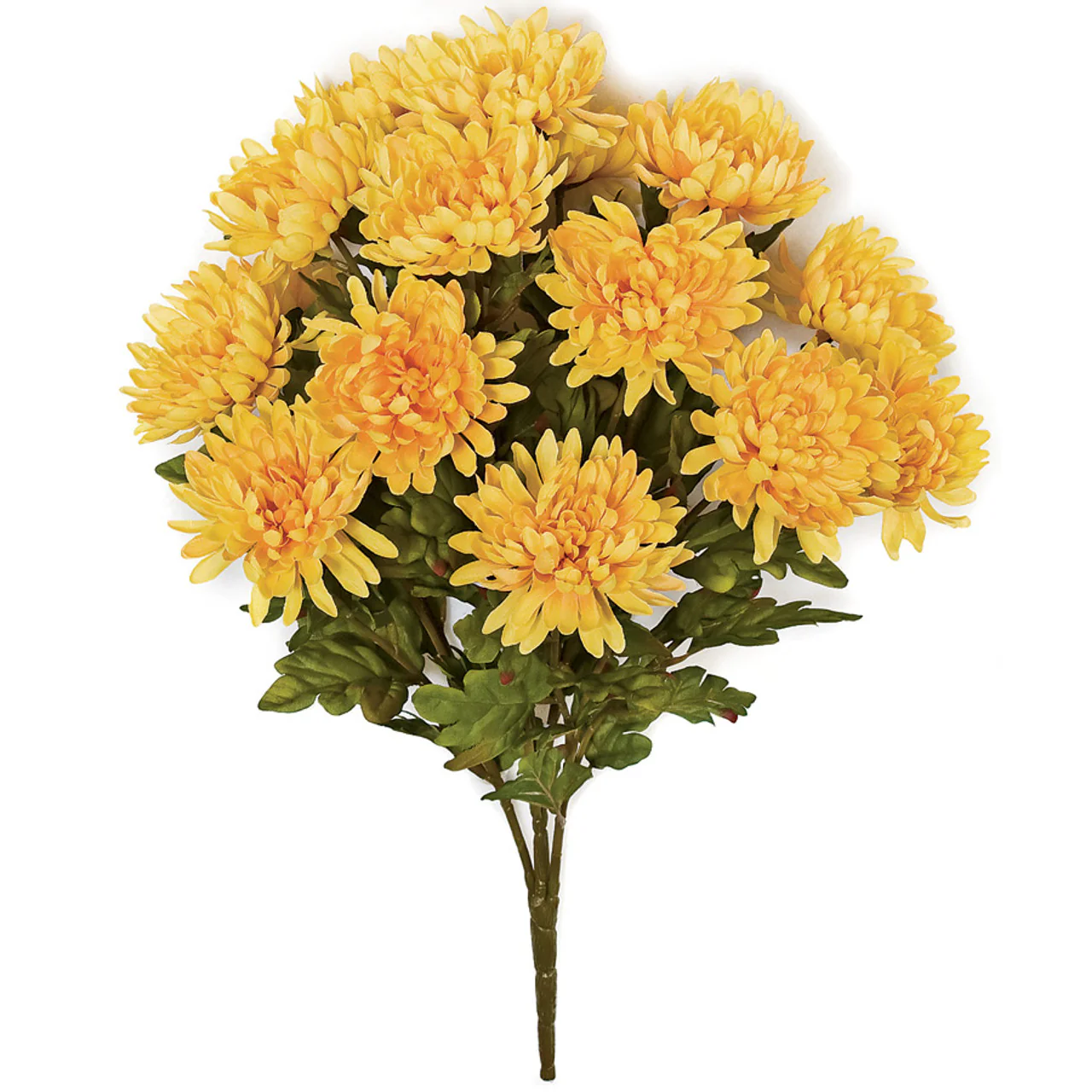 23" Artificial Mum Flower Bush -Yellow (Pack of 6)