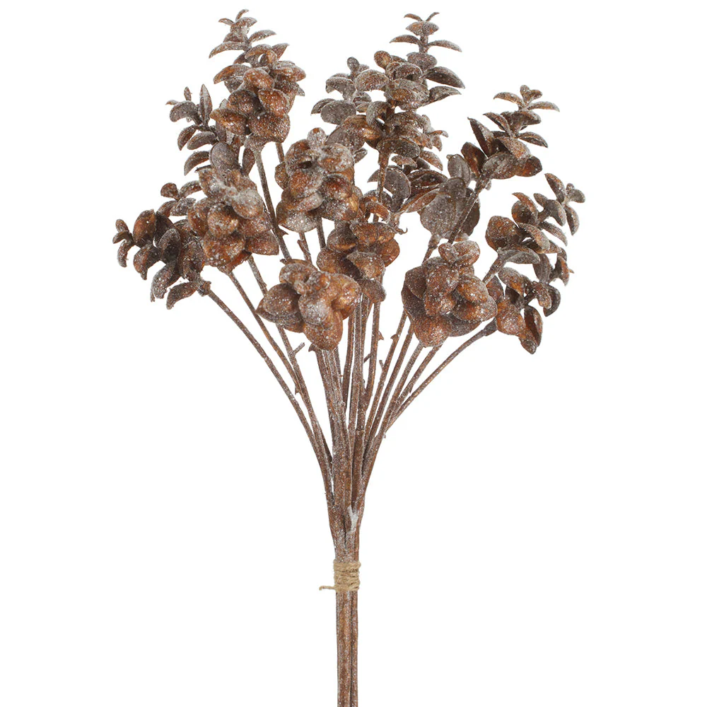 23" Glittered Artificial Jade Stem Bundle -Copper (Pack of 12)