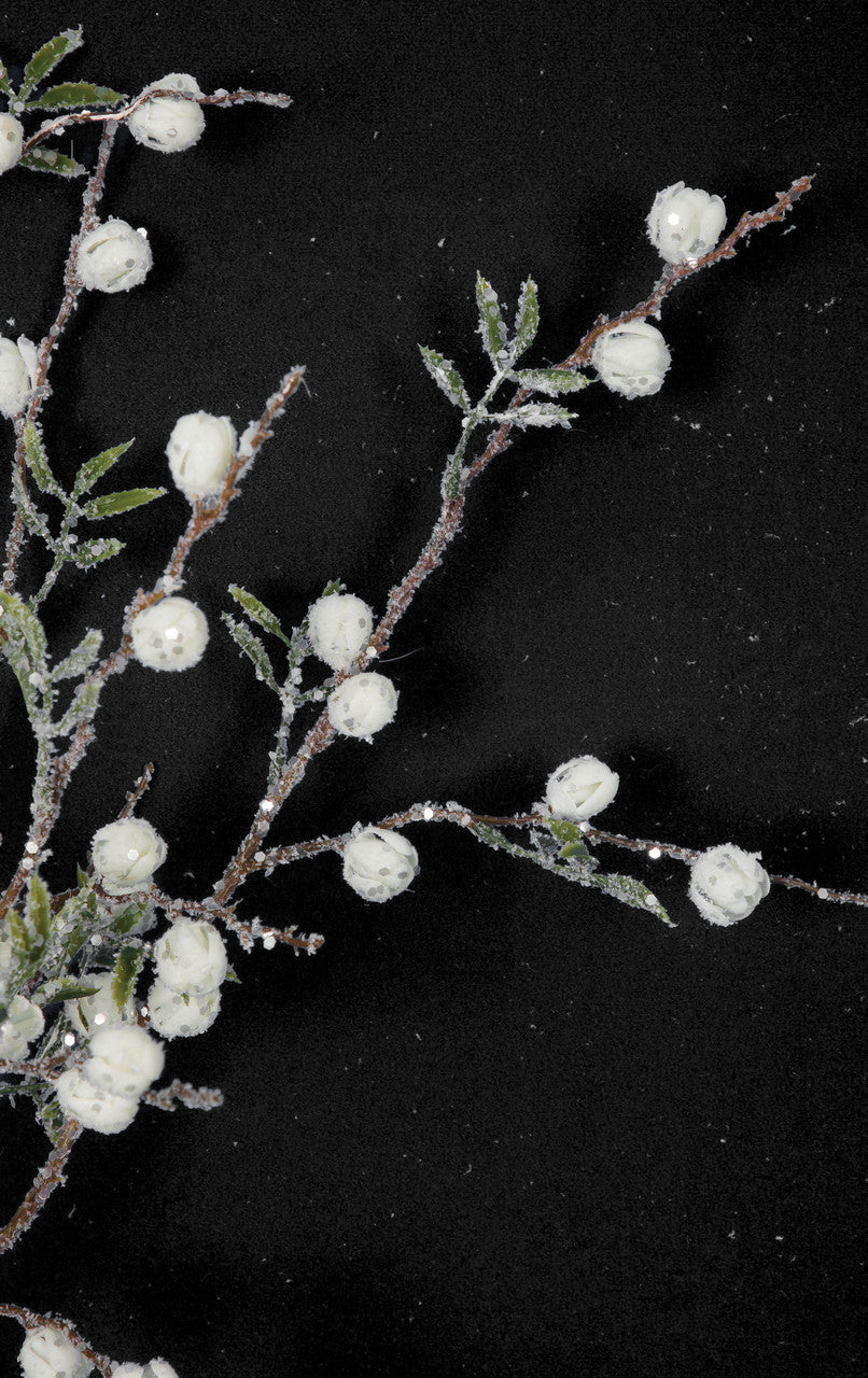 23" Glittered Artificial Mini Blossom Plant -White (Pack of 12) - Image 2