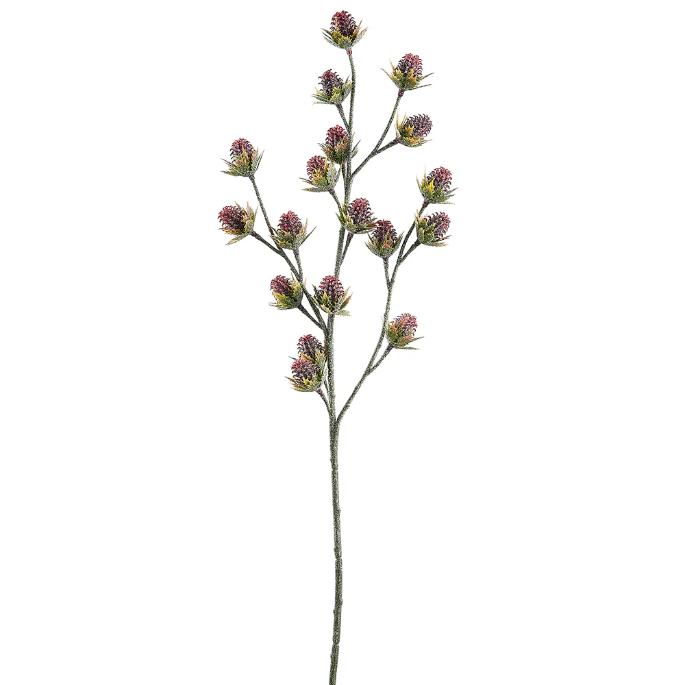 23" Glittered Artificial Thistle Stem -Purple (Pack of 12)