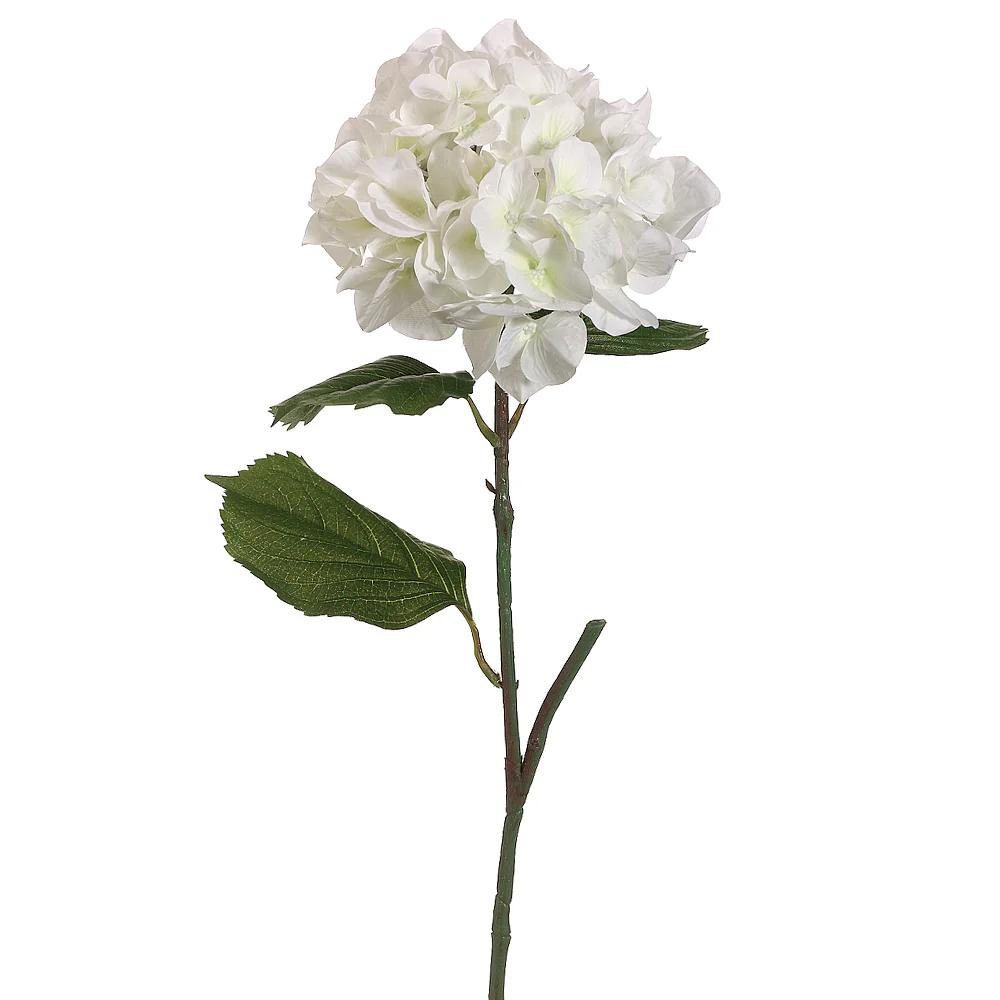 23" Hydrangea Silk Flower Stem -Cream (Pack of 12)
