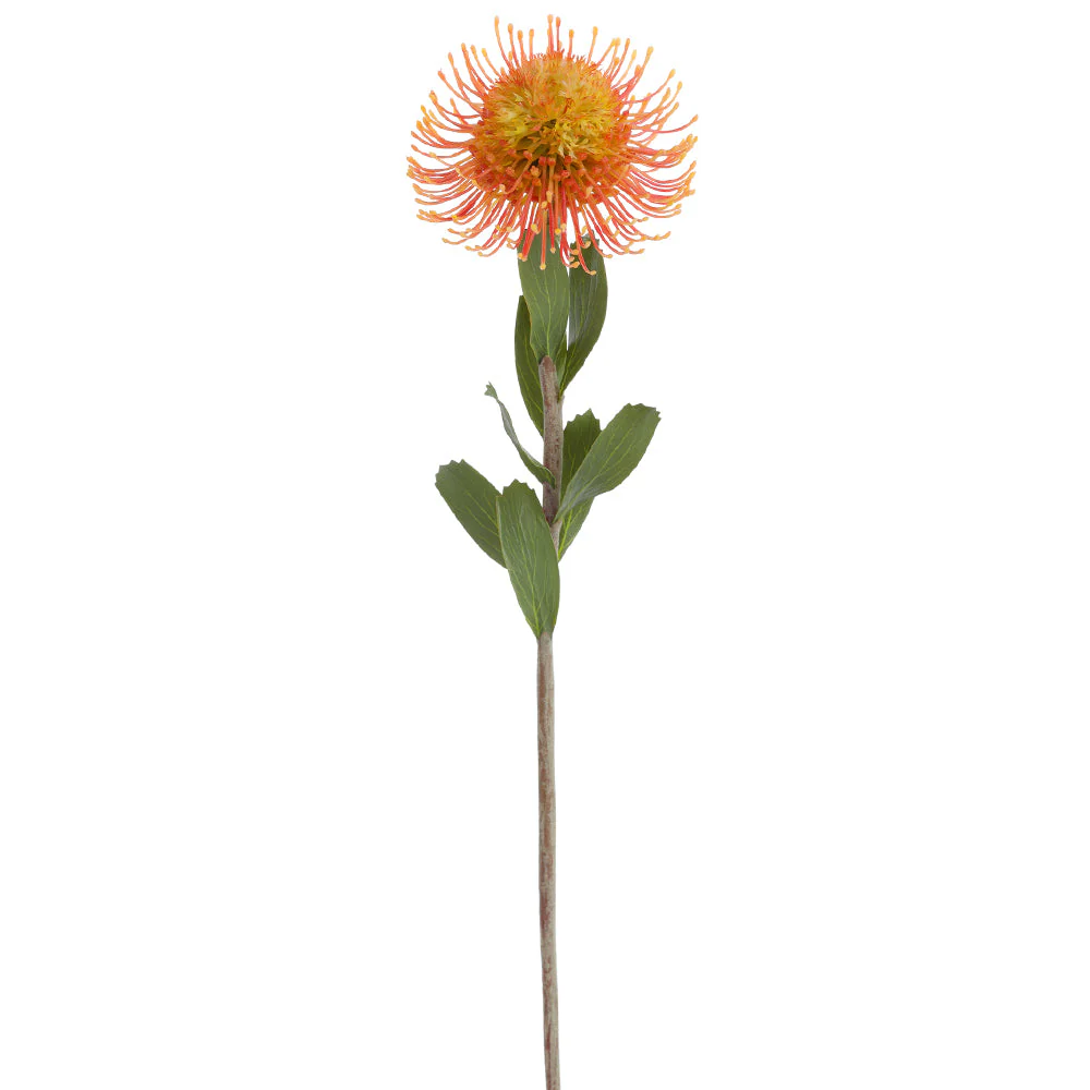 23" Needle Protea Silk Flower Stem -Orange/Yellow (Pack of 12)