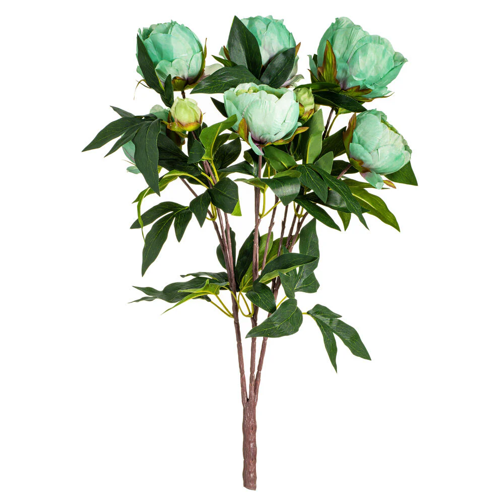 23" Peony Silk Flower Bush -Green (Pack of 4)