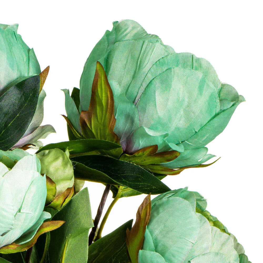 23" Peony Silk Flower Bush -Green (Pack of 4) - Image 2
