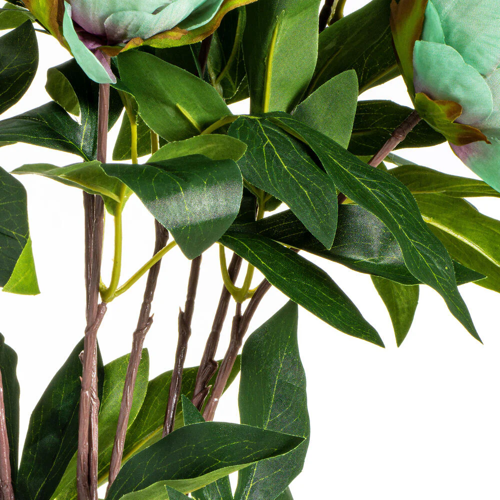 23" Peony Silk Flower Bush -Green (Pack of 4) - Image 3